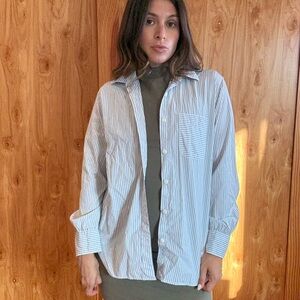 Rag & Bone Blue and White Striped Shirt Jacket